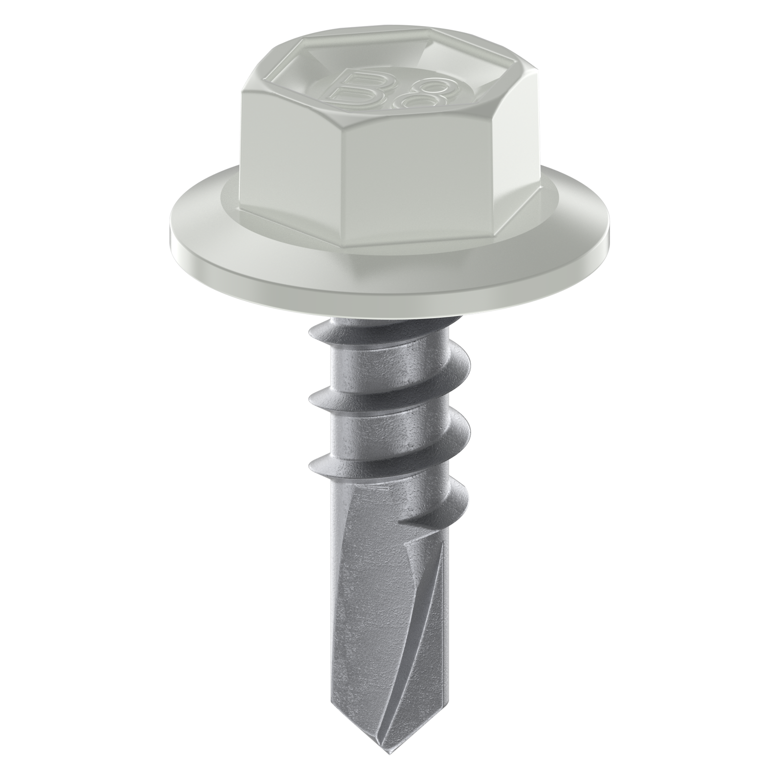Bremick 10g x 16mm Carbon Steel Hex Metal Screws B8 Shale Grey - 100 Pack