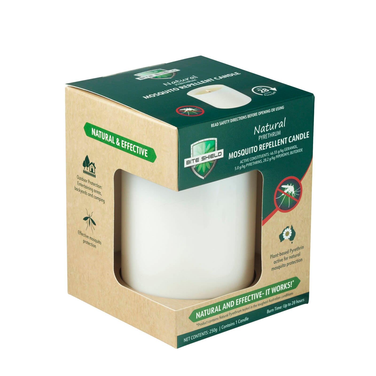Bite Shield 250g Natural Pyrethrum Mosquito Candle With Lid