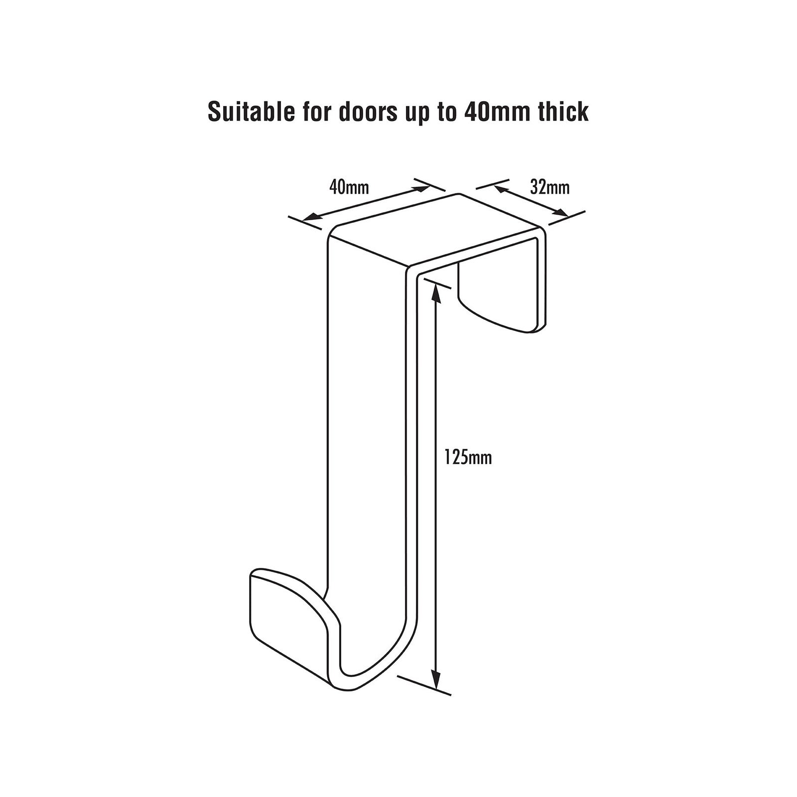 Adoored White Over-The-Door Deco Hook - 2 Pack, No-Drill Coat & Towel Hangers