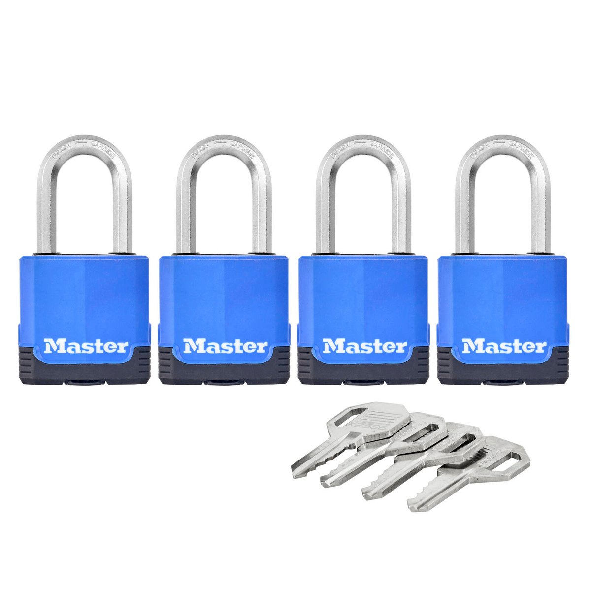 Master Lock 45mm Excell Covered Padlock 4 Pack Laminated Steel Boron-Carbide