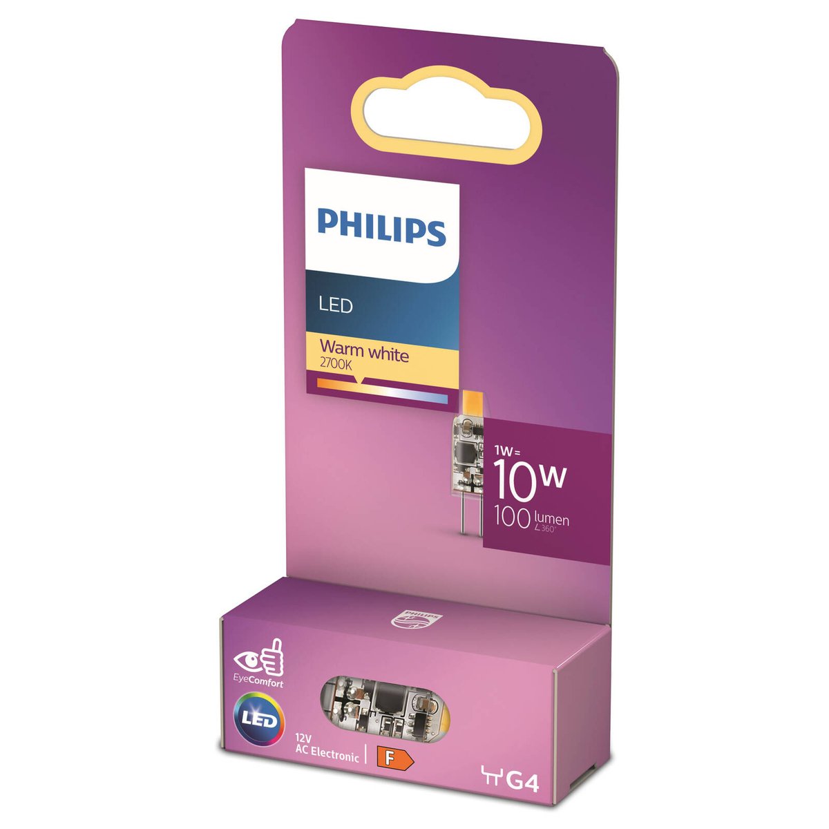 Philips G4 LED Capsule 1W 100lm Warm White 2700K Globe 929003778958