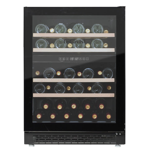 LeCavist 44 Bottle Dual Zone Wine Cabinet - Black - Humidity Control - Anti-Vibration - LJ44VN2ZBU