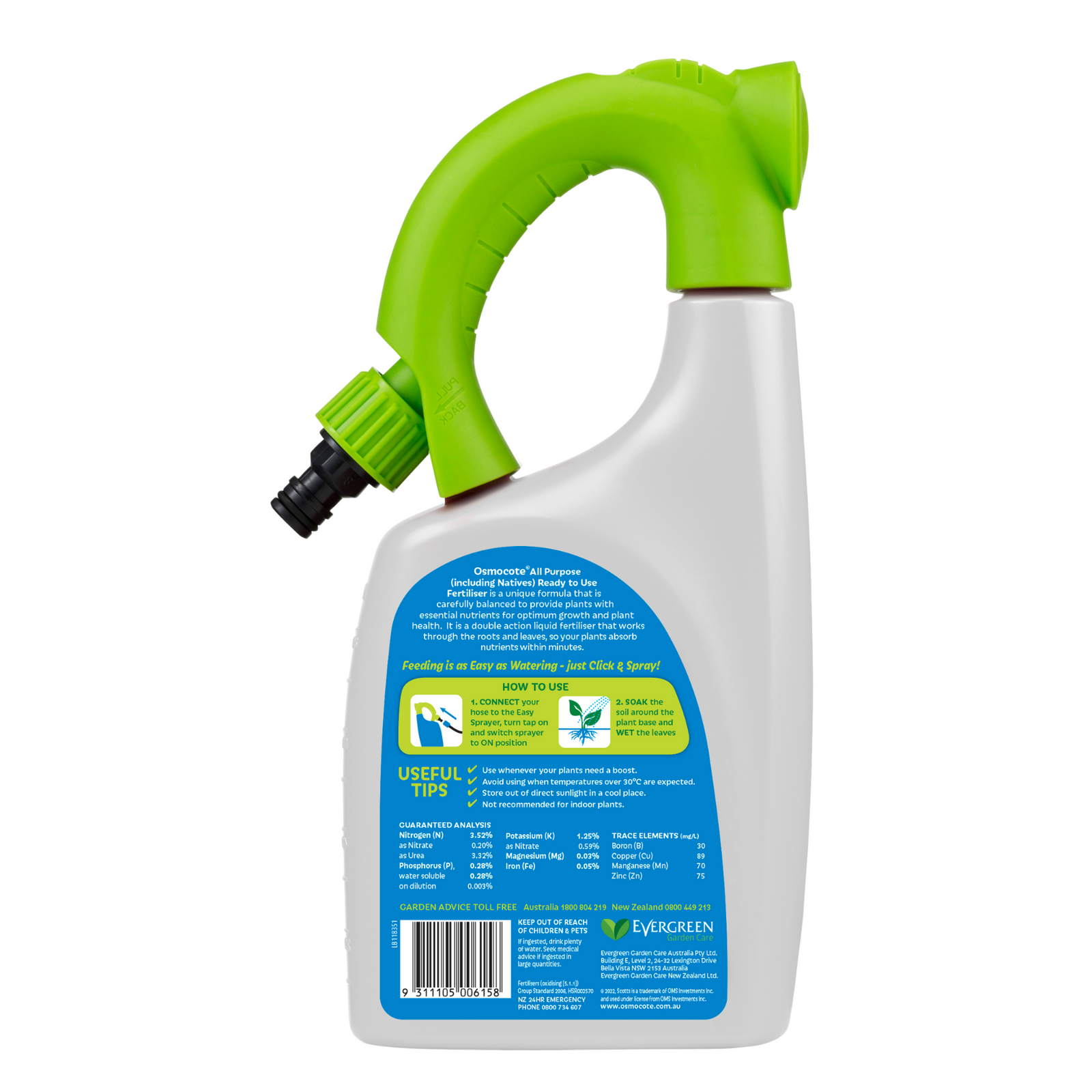Scotts Osmocote Boost + Feed 1L All Purpose Liquid Hose On Fertiliser