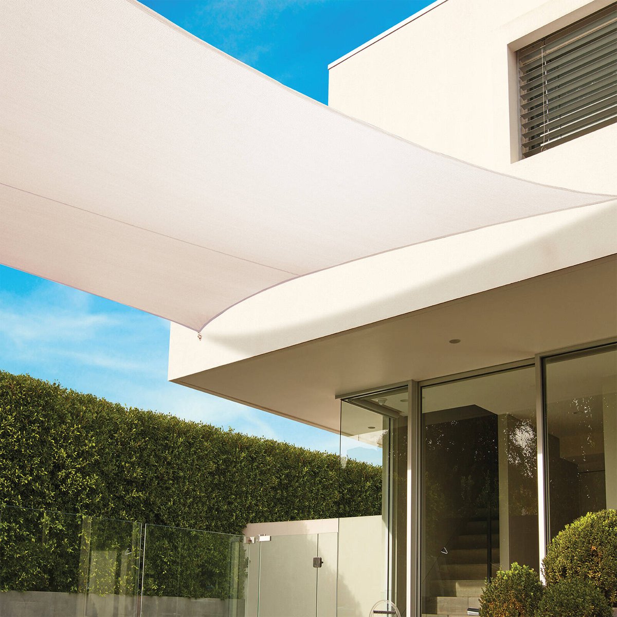 Coolaroo Shell 5 x 3m Rectangle Commercial Grade Shade Sail, HDPE, Up to 95% UV Block
