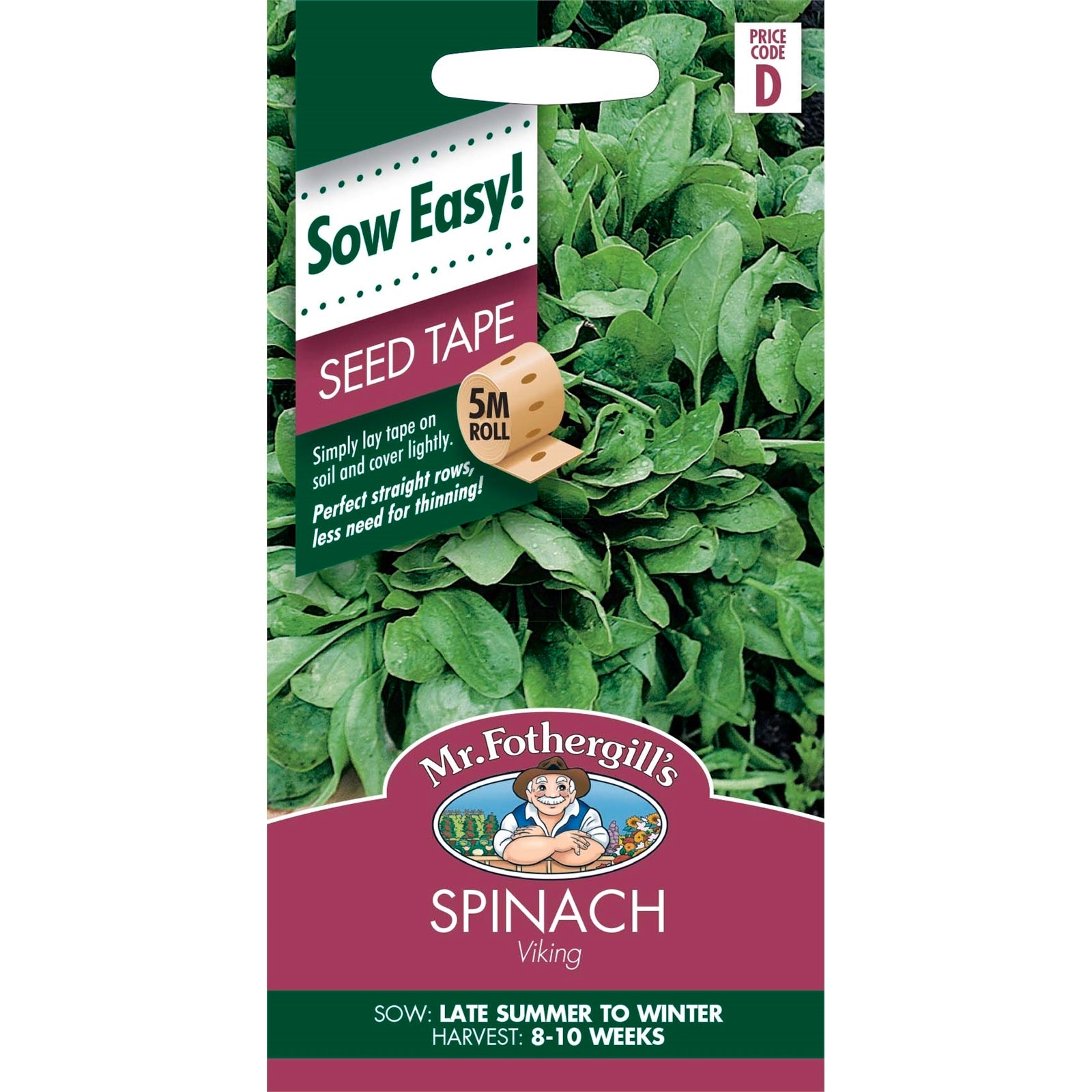Mr Fothergill's Spinach Seed Tape