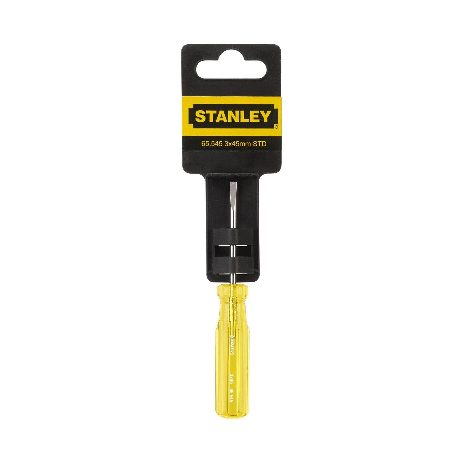 Stanley 3 x 45mm Slotted Screwdriver Steel Yellow
