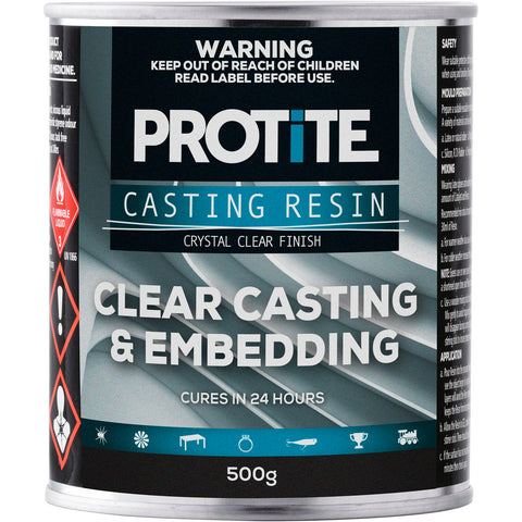 Protite Clear Casting & Embedding Fibreglass Resin 500g - Sandable, UV Resistant