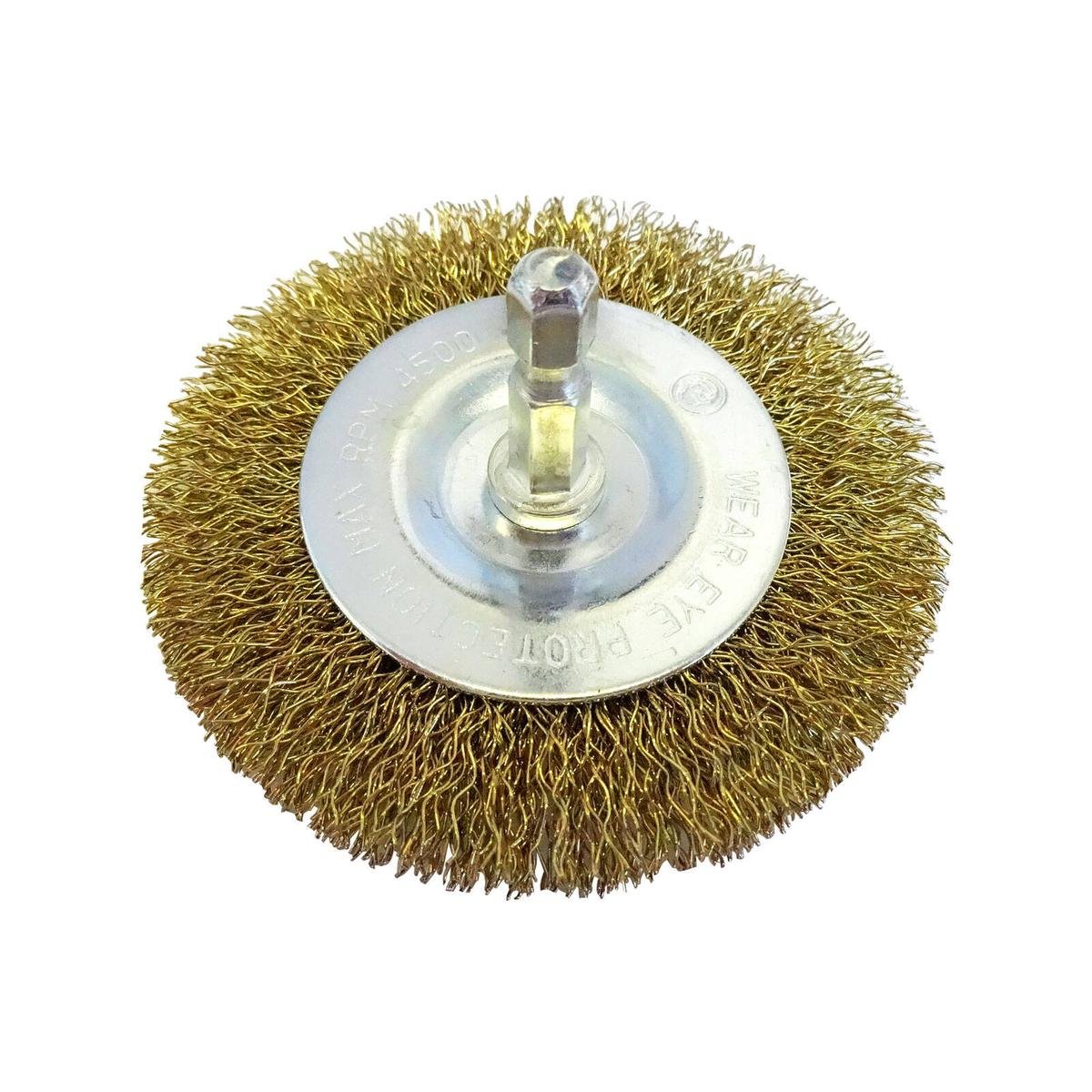 Josco 75mm Wheel Wire Brush - Brass Coated High Carbon Steel Wire