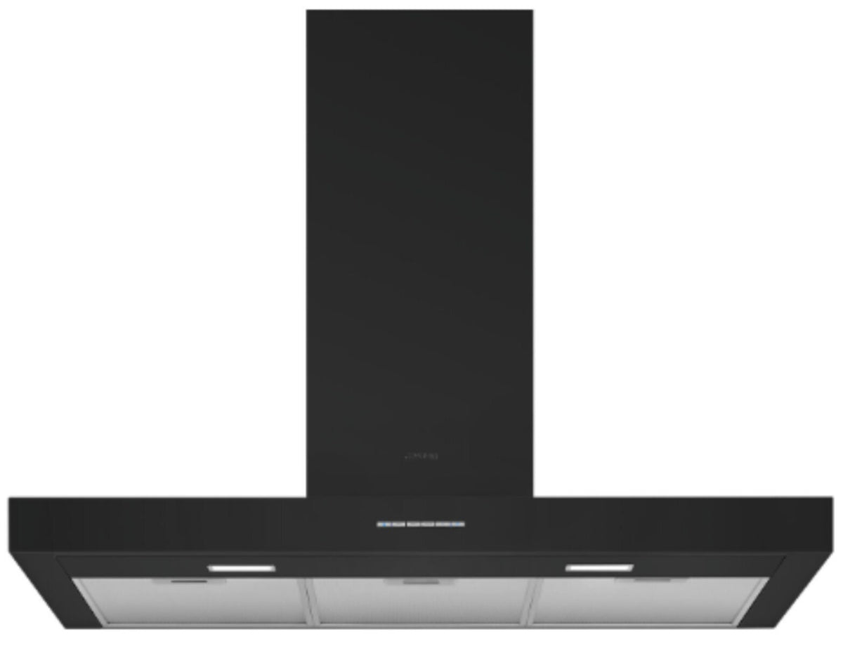 Smeg 90cm Canopy Rangehood - Matte Black, 730m³/h, 24h Air Refresh Setting - KBTAU900MNE
