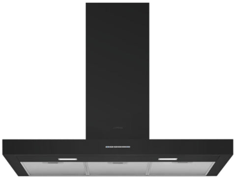 Smeg 90cm Canopy Rangehood - Matte Black, 730m³/h, 24h Air Refresh Setting - KBTAU900MNE