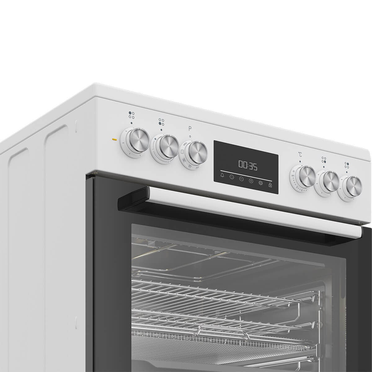 Beko 60cm Electric Freestanding Oven - White, Ceramic Cooktop, AirFry, SteamShine - BFCB60VMW