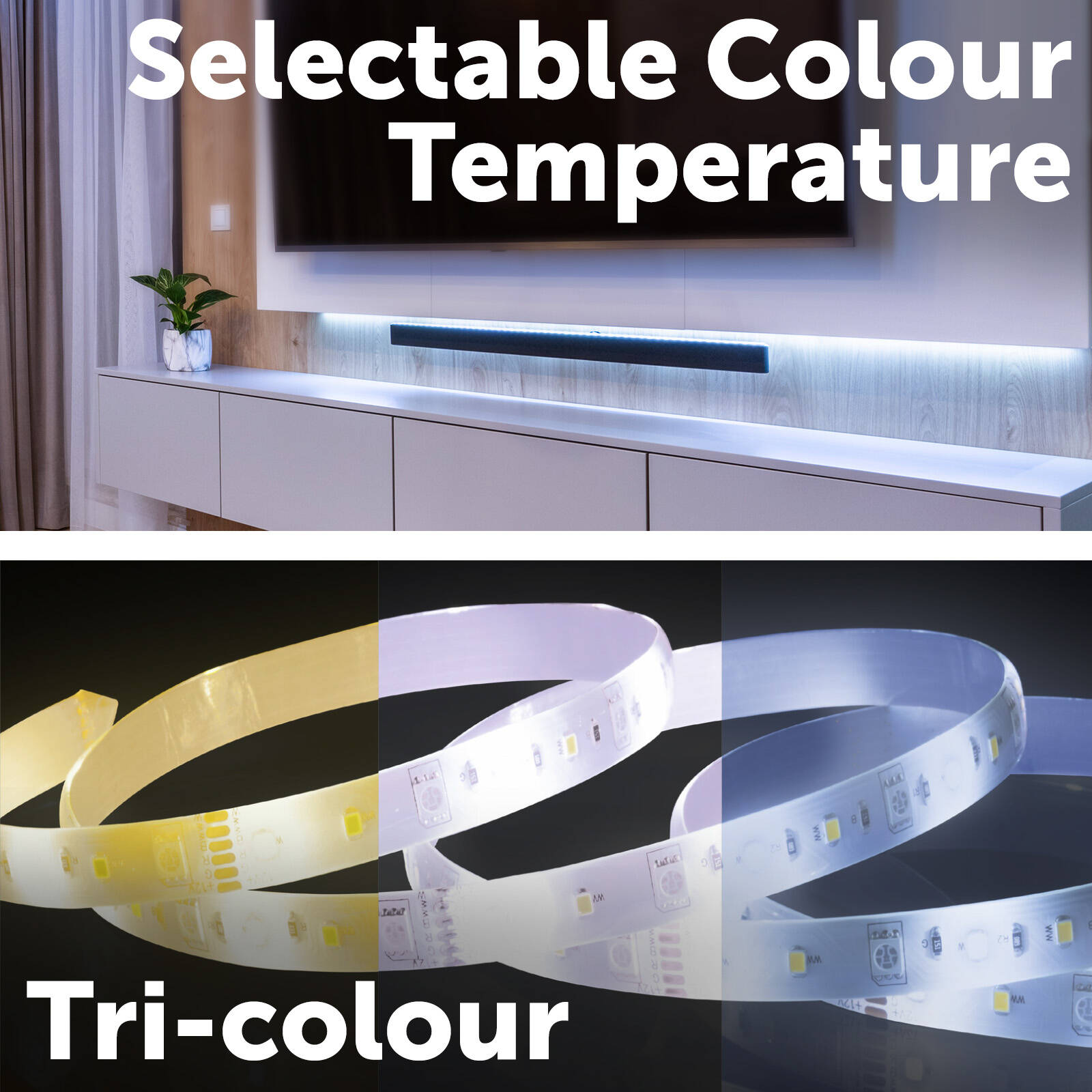 Arlec 5m LED Strip Light 800lm CCT IP44 Indoor Outdoor ALD541CCT