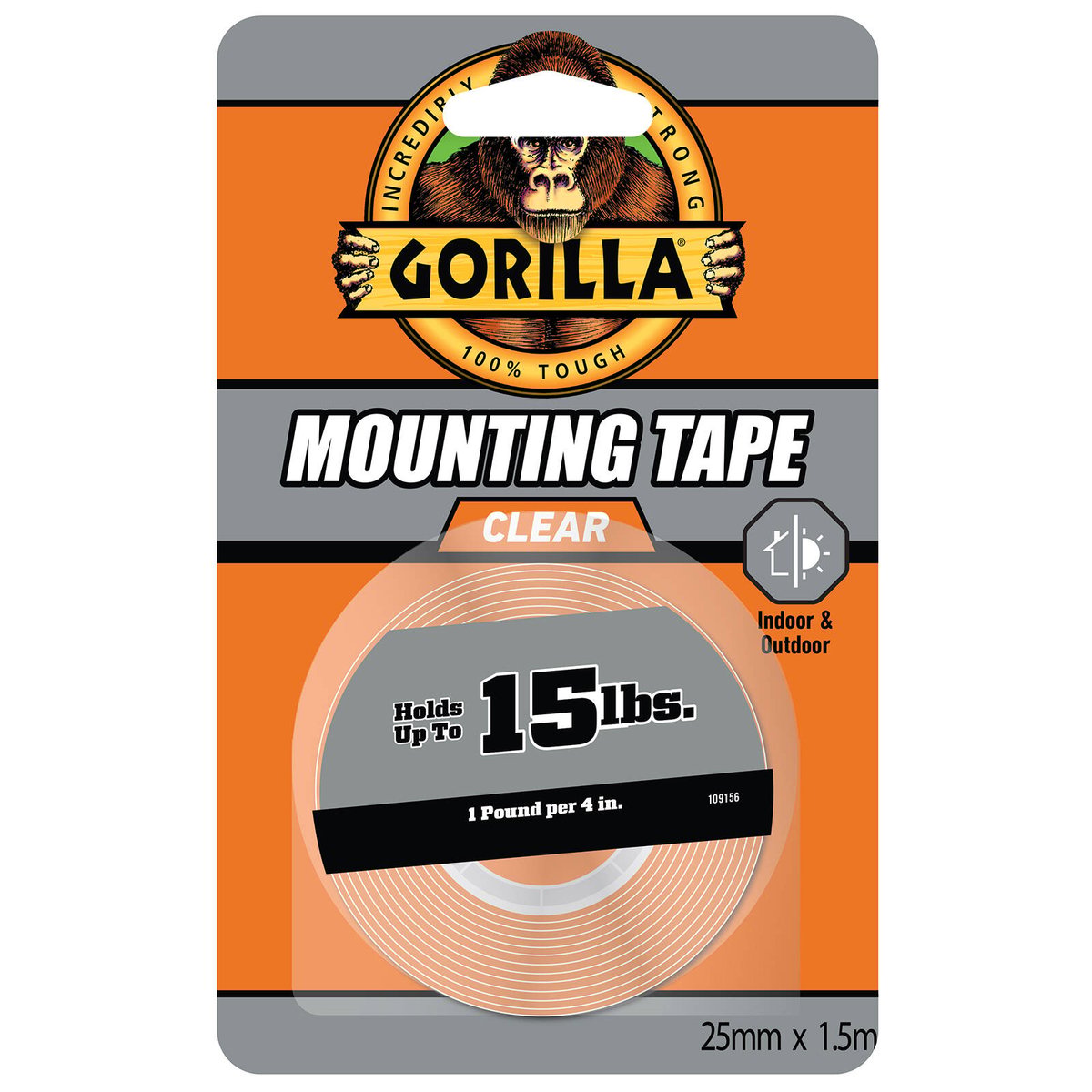 Gorilla 1.5m Clear Double Sided Mounting Tape