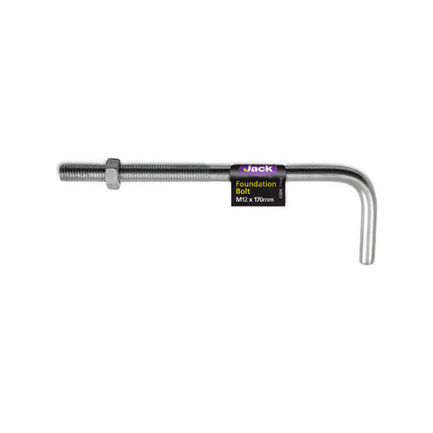 Jack L-Shape Reinforcing Foundation Bolt M12 x 170mm Galvanised Steel