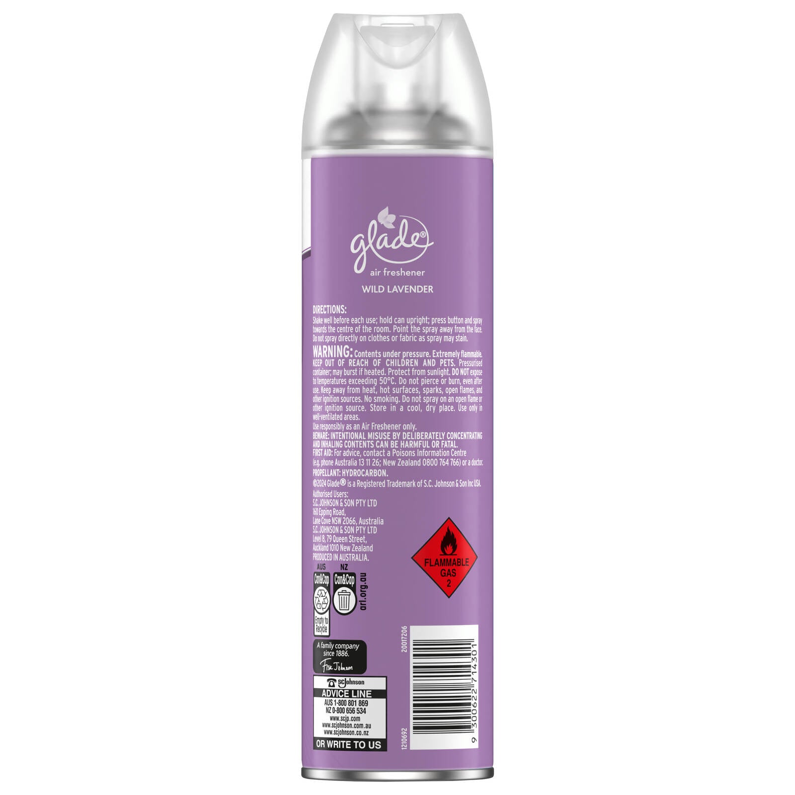 Glade 400g Lavender Aerosol Air Freshener