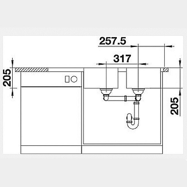 Blanco double bowl sink with left hand drainer - 18/10 stainless steel, flush or top mount - LEMIS8SRIFK5