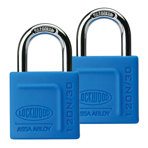 Lockwood 30mm Alloy Silicon Padlock - 2 Pack, Brass with Silicone Jacket