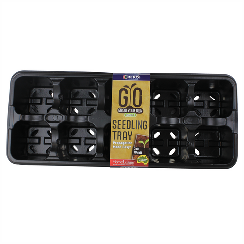 Reko 10-Cell Black Grow Your Own Seedling Tray - 3 Pack