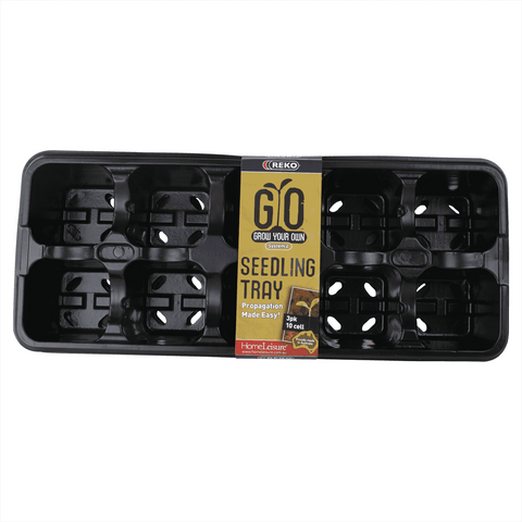 Reko 10-Cell Black Grow Your Own Seedling Tray - 3 Pack
