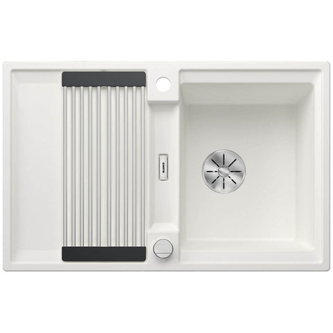 Blanco Adira 45S Silgranit single bowl sink with drainer - White, reversible, drain remote control - 528130