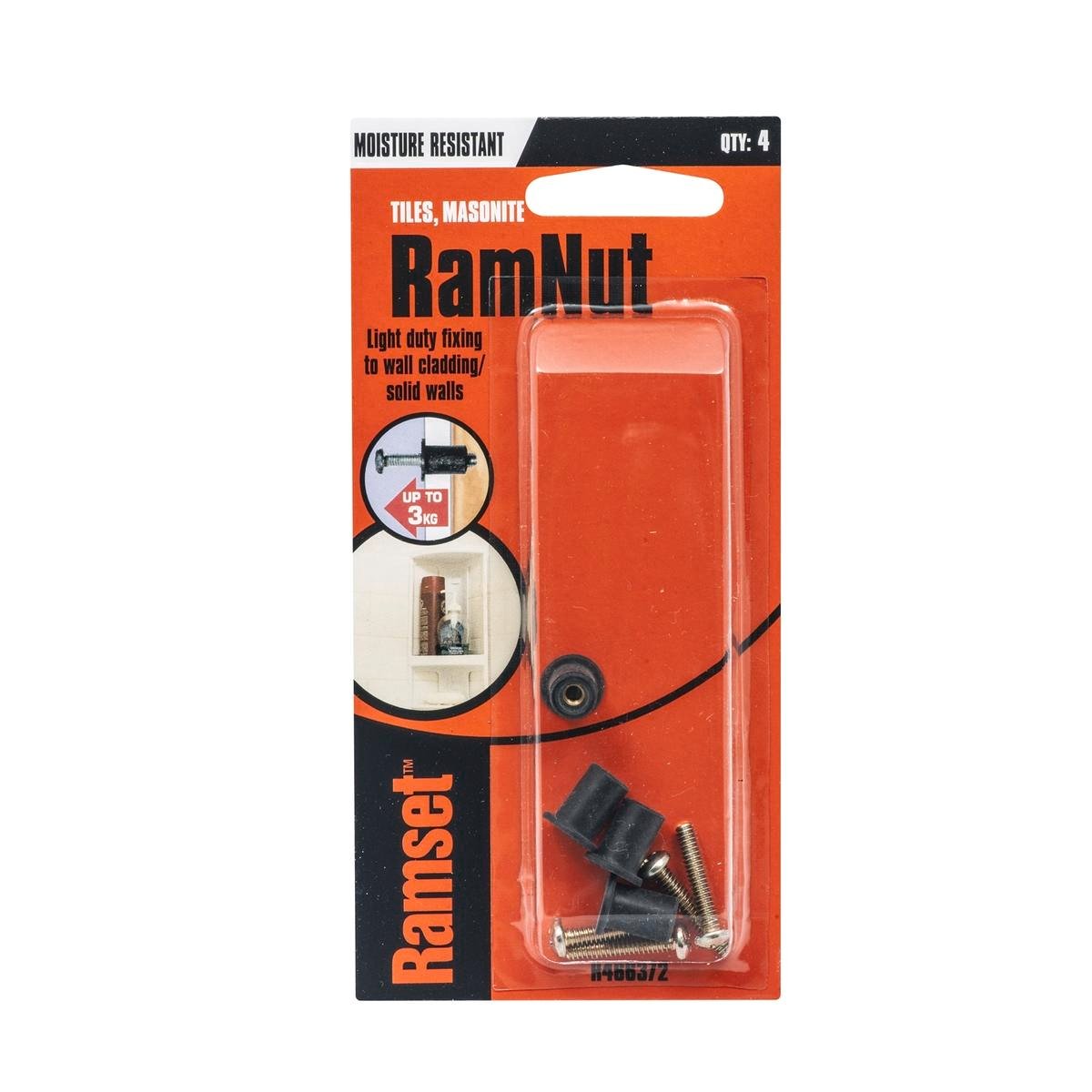 Ramset 1/8" x 4mm RamNut Anchor - 4 Pack