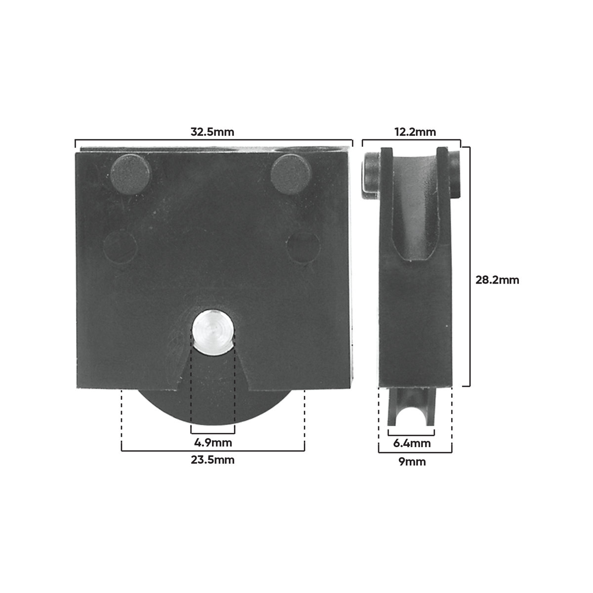 Rolltrak Adjustable Narrow Body Plastic Cassette & Nylon Roller, Security Screen Door