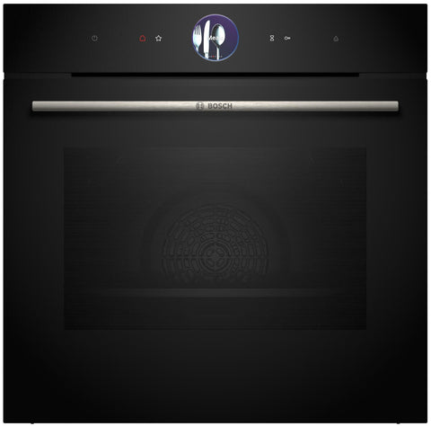 Bosch Series 8 Black Multifunction Oven with Steam - 71L - Air Fry and 4D HotAir - HRG776MB1A