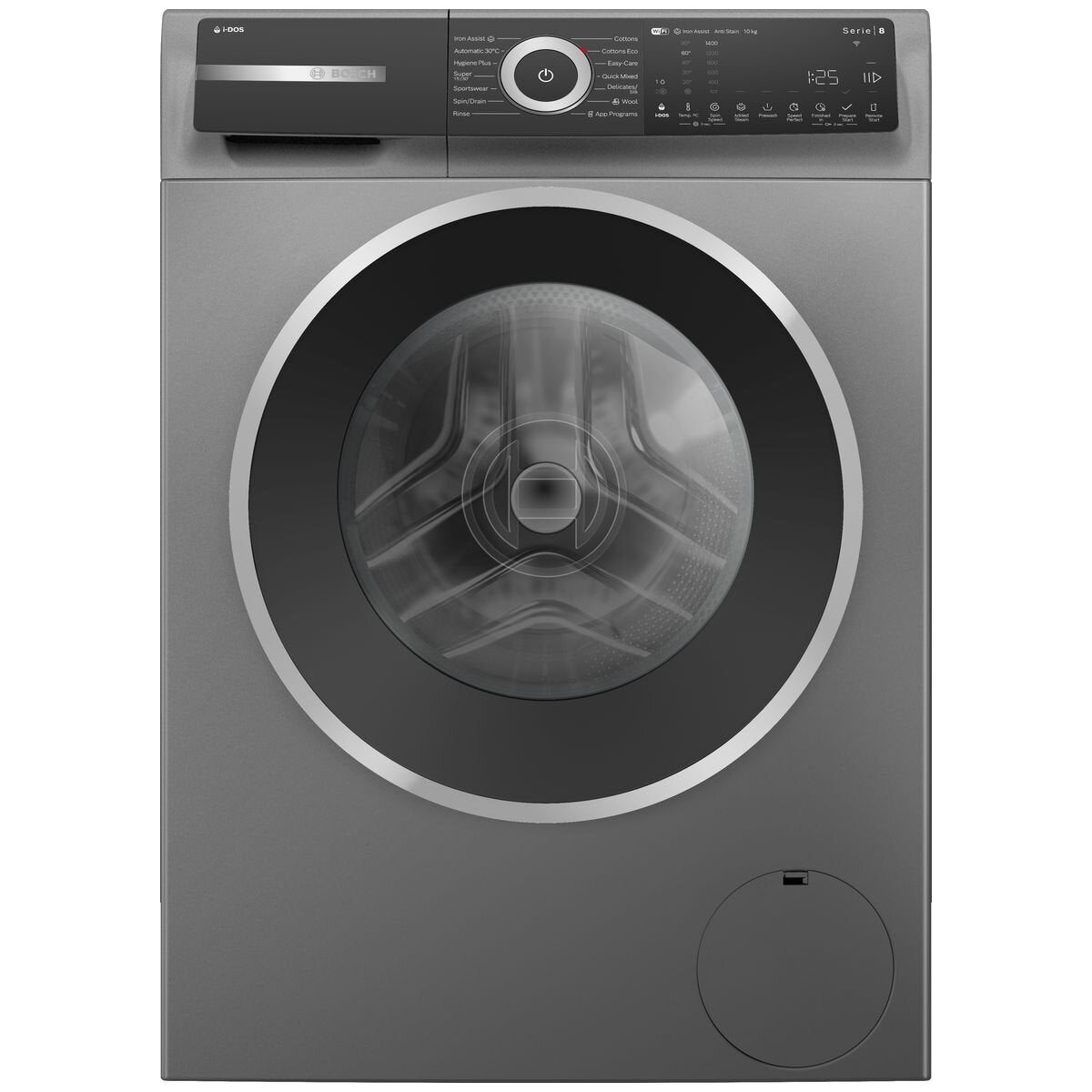 Bosch Series 8 10kg Front Load Washer and 8kg Heat Pump Dryer Package - Grey - WGH254ARAUWQG235DRAU