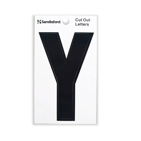 Sandleford 85mm Black Cut Out Self Adhesive House Letter Y, Weather Resistant Polycarbonate