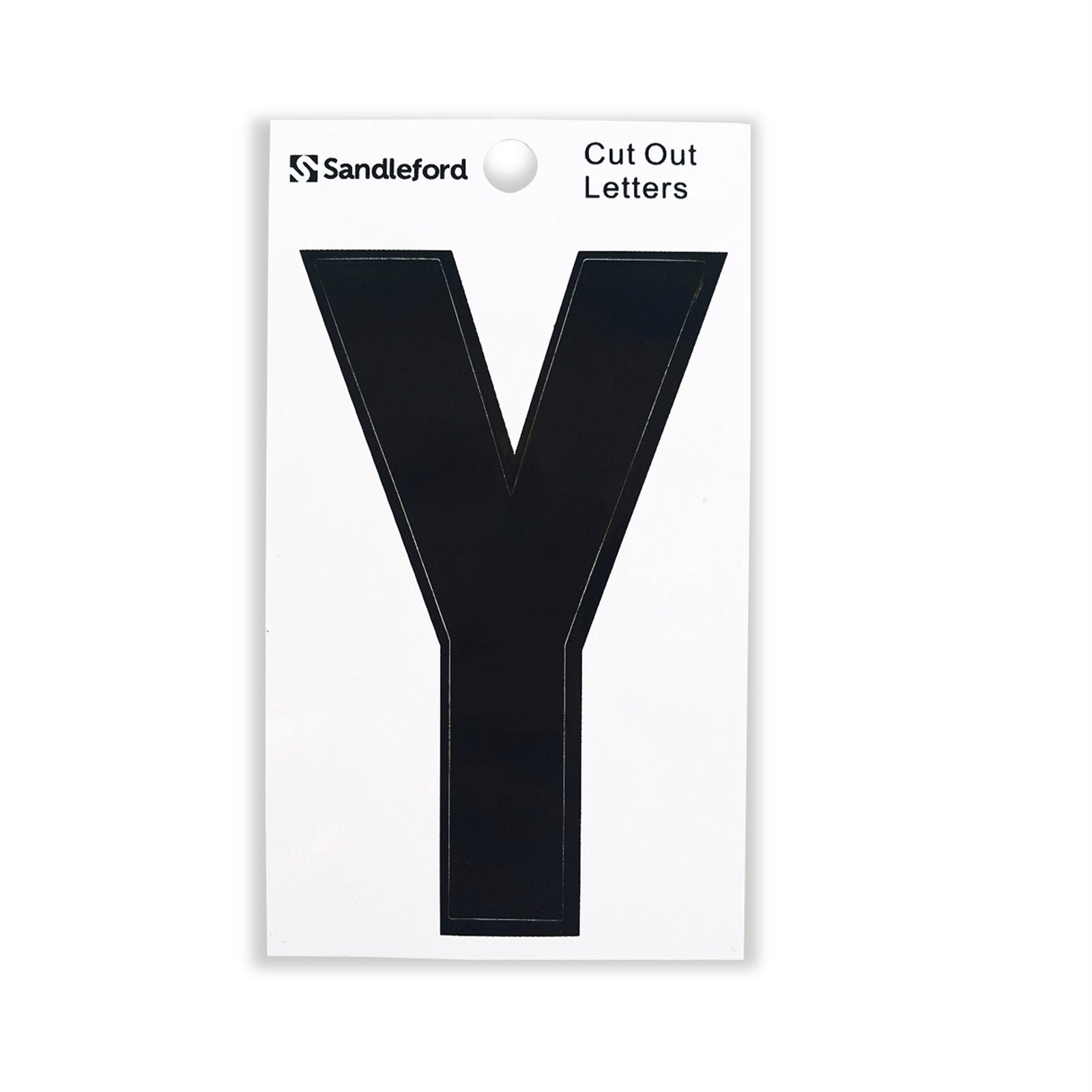 Sandleford 85mm Black Cut Out Self Adhesive House Letter Y, Weather Resistant Polycarbonate