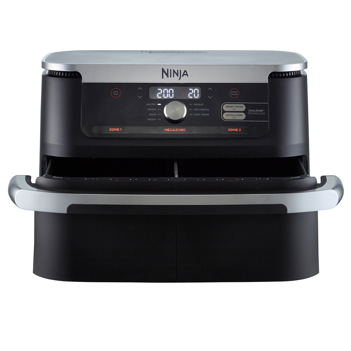 Ninja FlexDrawer Air Fryer 10.4L - Black - DualZone Technology, Proof to Bake, Zone Divider - AF500