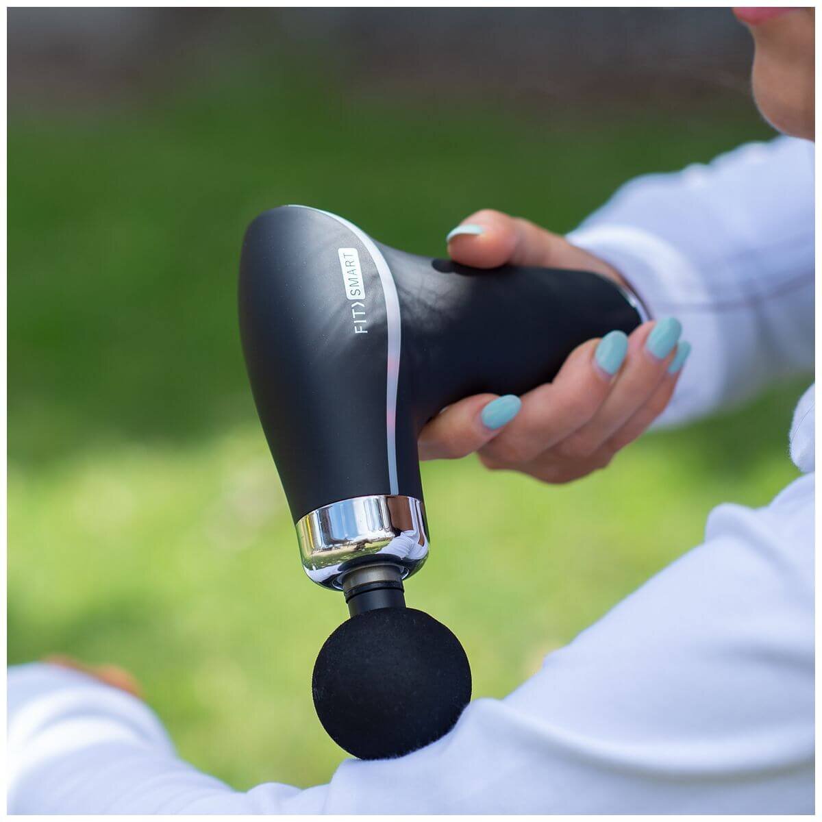 Fitsmart Hyper Pro Mini Vibration Massage Device - 3 Speed Settings, 8 Massage Heads, Black - 10003981