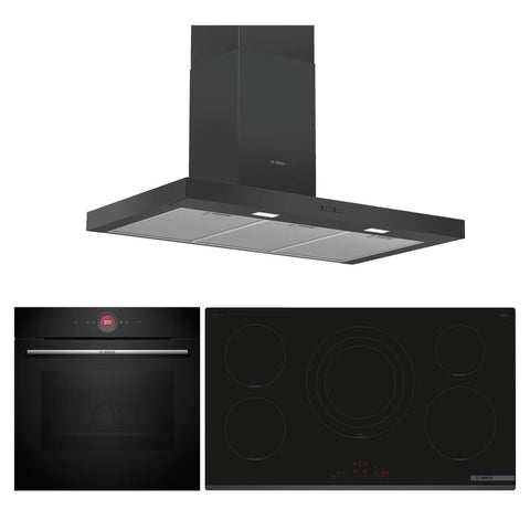Bosch 60cm built-in oven, 90cm induction cooktop and 90cm canopy rangehood pack - BSHCOOKPACK4