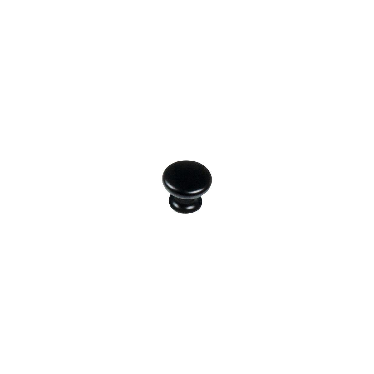 Kaboodle 27mm Matt Black Mushroom Knob Zinc Kitchen Cabinet Handle