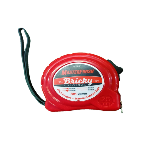Masterfinish 8m Brick Tape - Bricklayer's Tape Measure with Brick Gauge Markings
