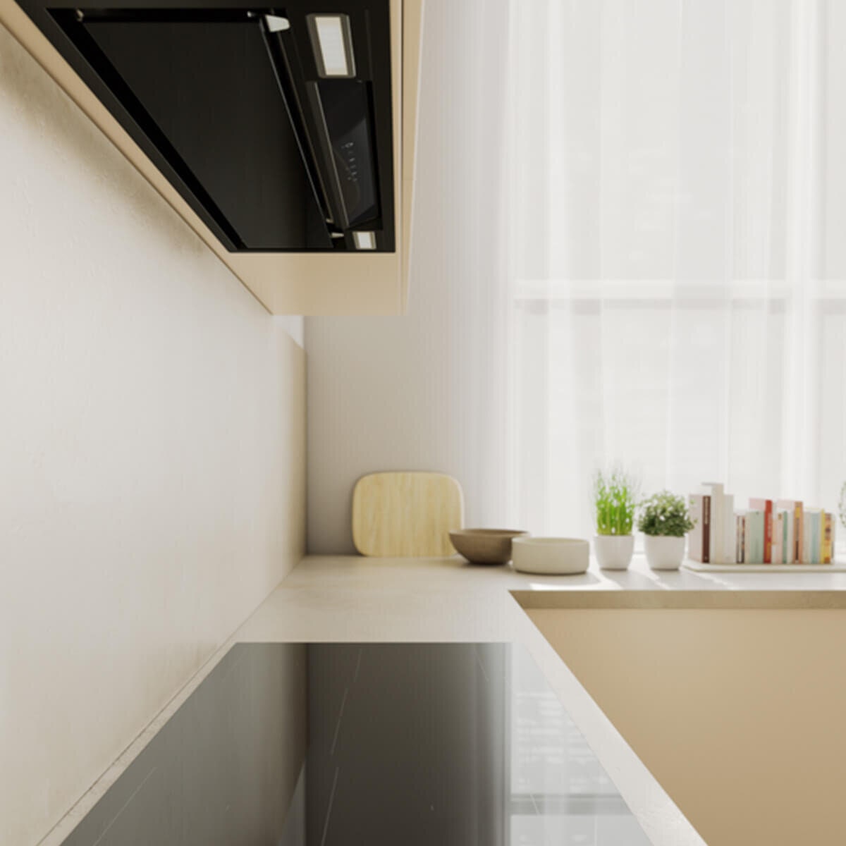 Haier 90cm 600 Series Integrated Insert Rangehood - Black - Wi-Fi SmartHQ App - Touch Controls - HPH90IMB2