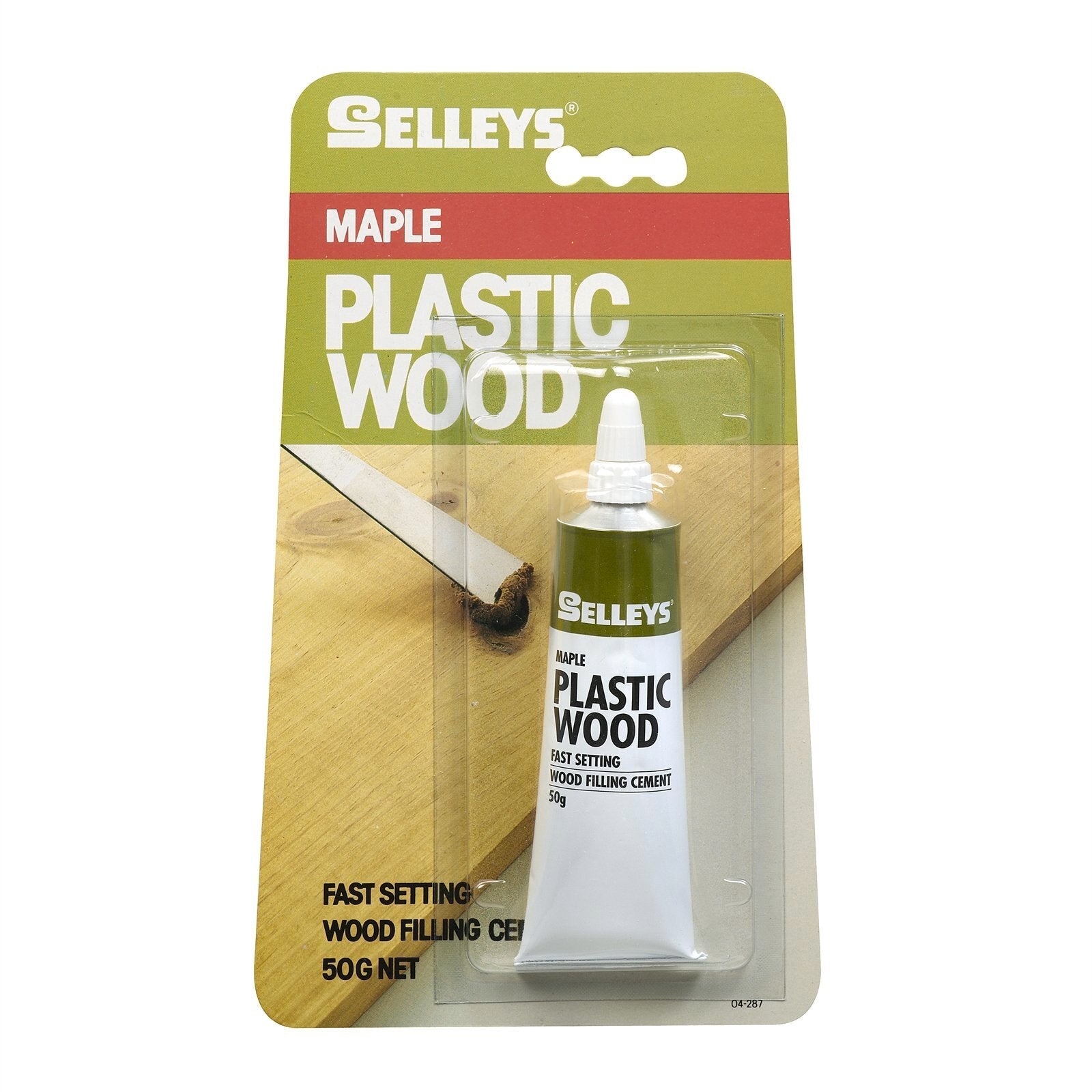 Selleys Plastic Wood Filler Maple 50g - Solvent Based, Sand, Nail & Paint, Indoor & Outdoor