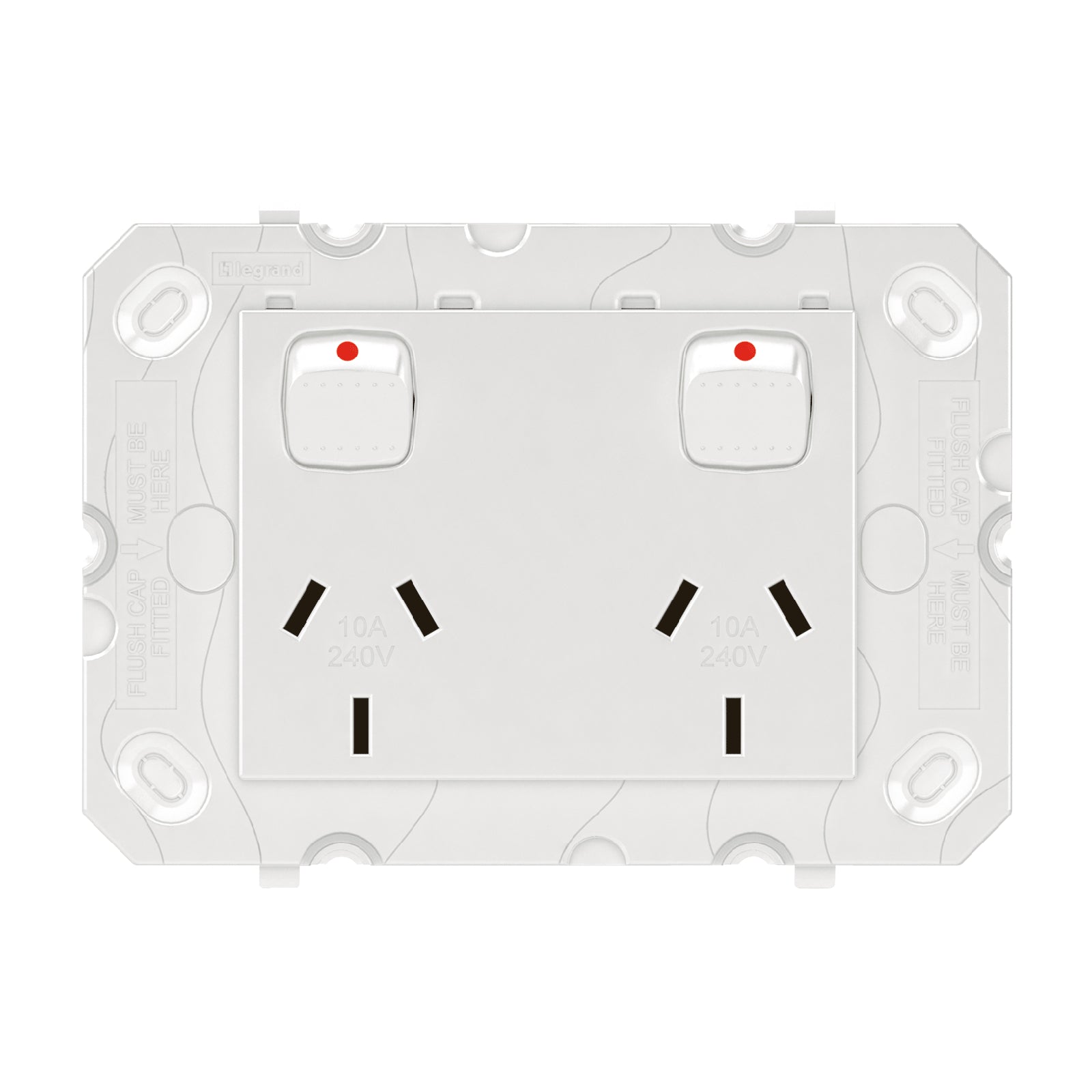 HPM ARTEOR Double Power Point Grid White 10A 240V Polycarbonate