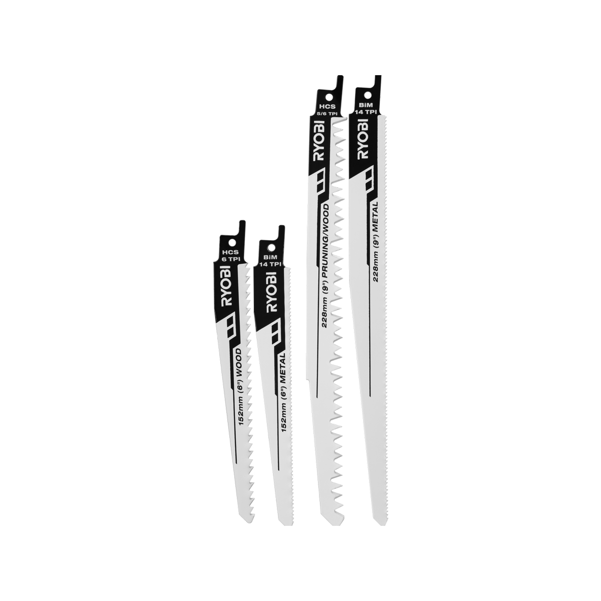 Ryobi Reciprocating Saw Blade Set - 4 Piece - 9" Blades - Wood & Metal Cutting - SuperSaverAU - view 1