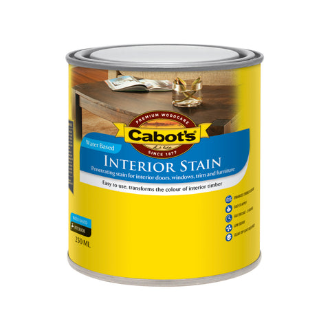 Cabot's Walnut Water Based Interior Stain 250ml - Low Odour, UV Resistant