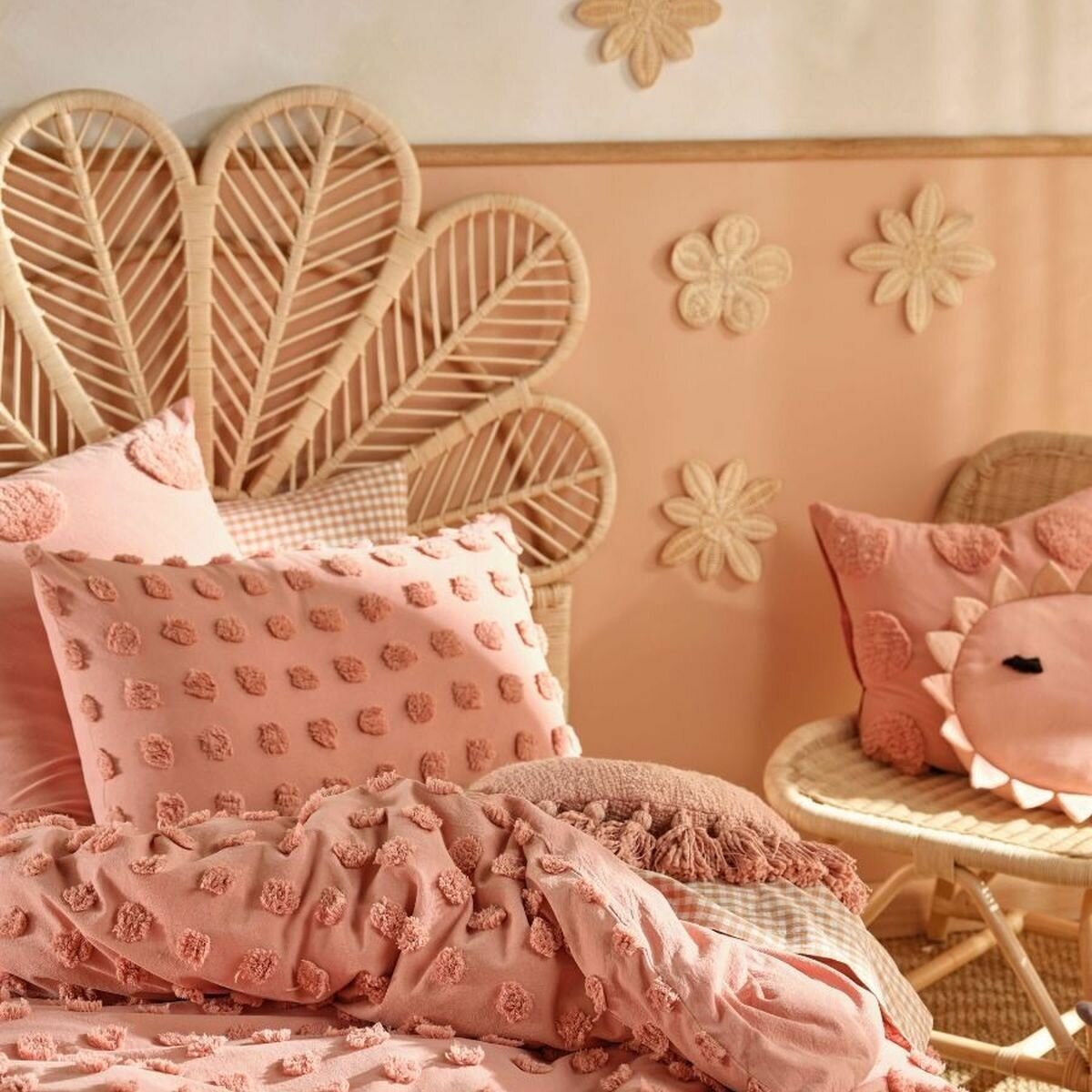 Linen House Haze Double Quilt Cover Set - Cotton, Includes 2 Pillowcases, Rosette - 01702I378