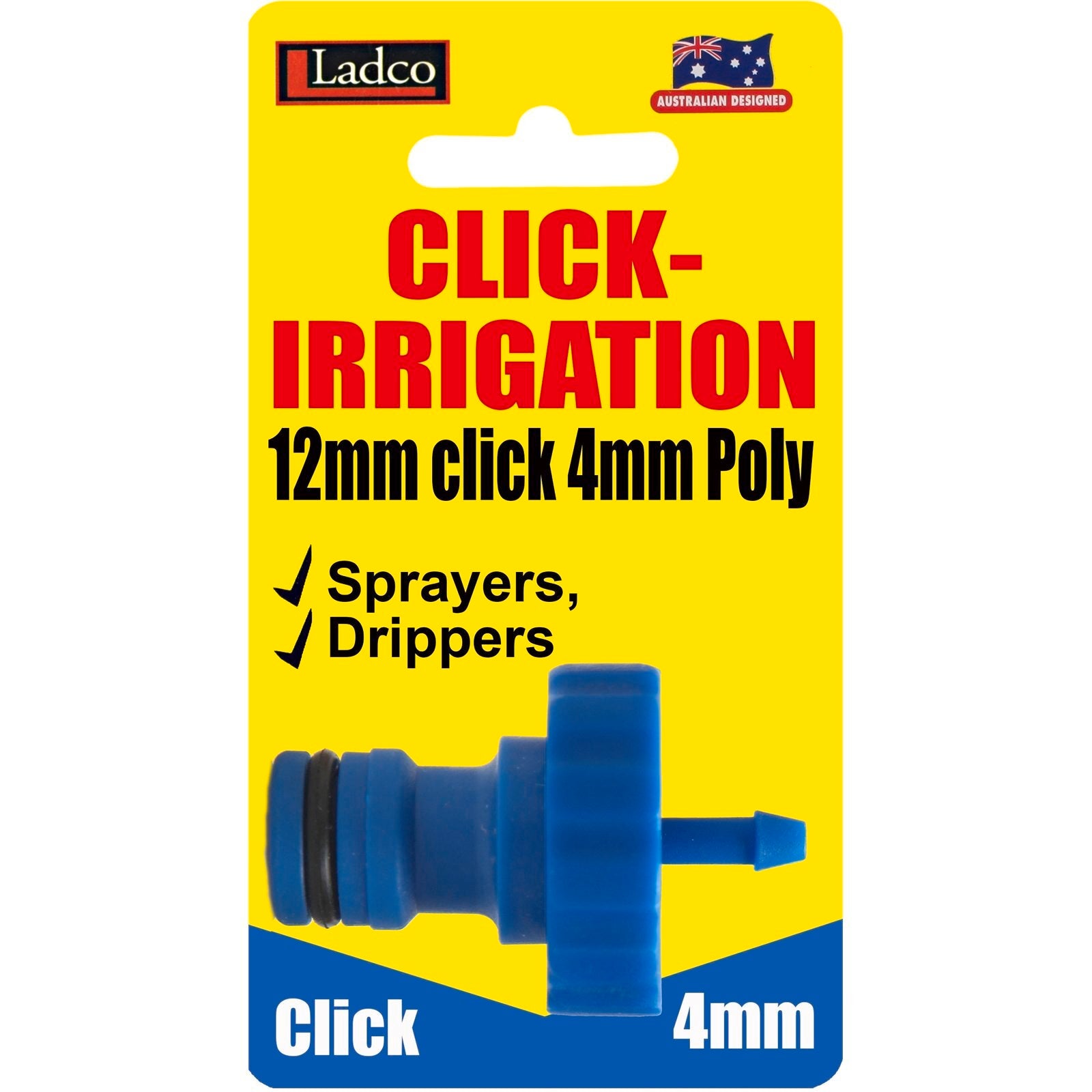 Ladco 4mm Click Poly Irrigation Tube Connector, Easy Click-In Fitting