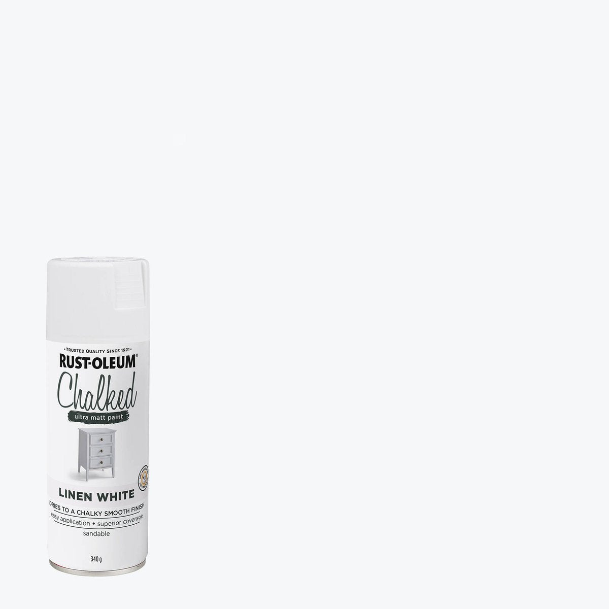 Rust-Oleum Ultra Matt Chalked Spray Paint - 340g - Linen White - Fast Drying - SuperSaverAU - view 2