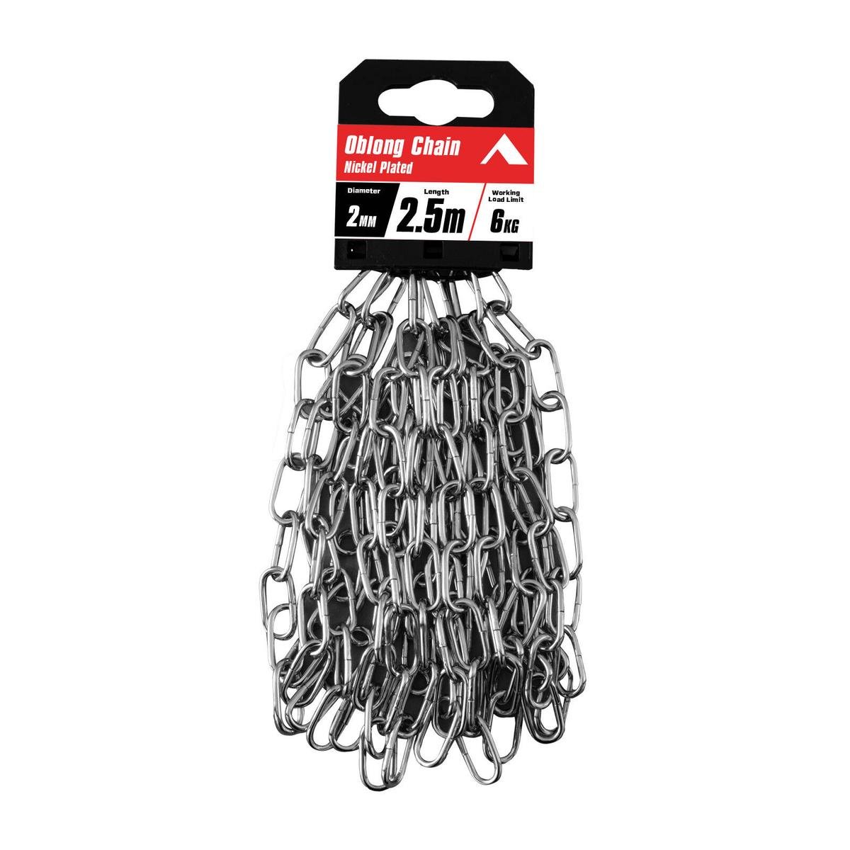 Pinnacle 2mm x 2.5m Nickel Plated Oblong Chain