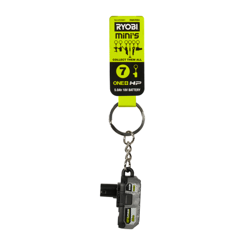 Ryobi Mini S Battery Keyring - 21mm x 41mm x 27mm - 100% Recycled Plastic - SuperSaverAU - view 1