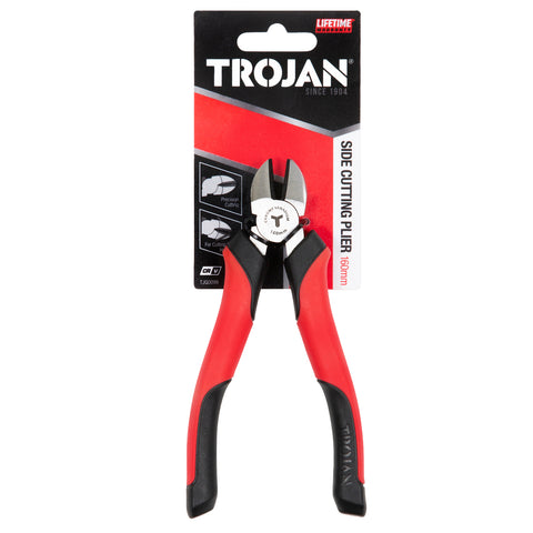 Trojan 160mm Side Cutting Plier Red and Black CRV