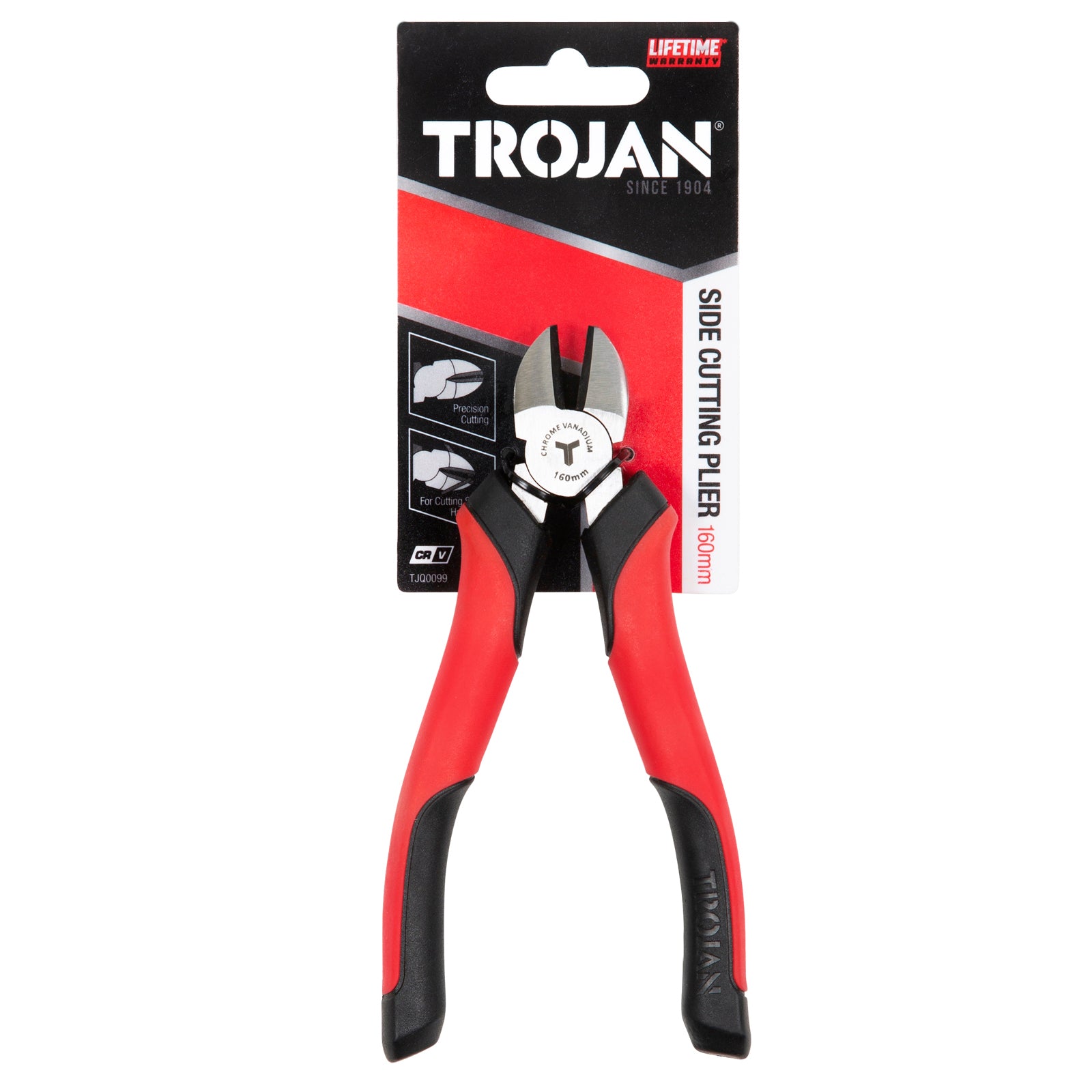 Trojan 160mm Side Cutting Plier Red and Black CRV