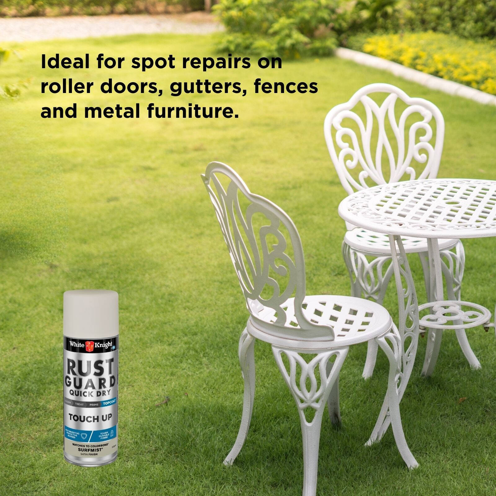 White Knight Rust Guard 300g Surfmist Satin Touch Up Spray Paint, Solvent Based