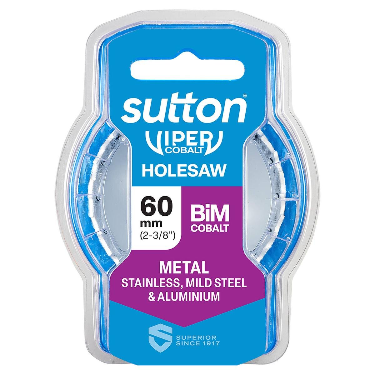 Sutton Tools 60mm Viper Cobalt Bi-Metal Holesaw 32mm Cutting Depth