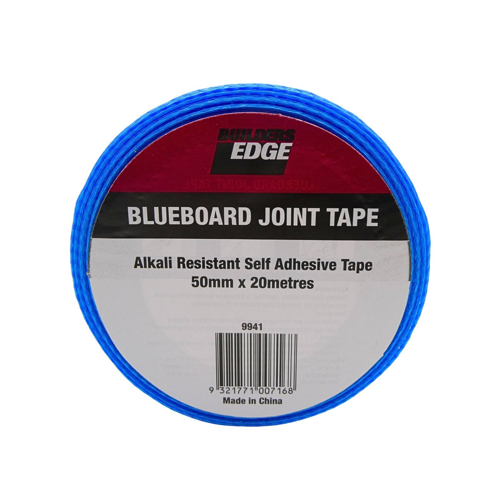 Builders Edge 50mm x 20m Blue Fibreglass Alkali Resistant Self Adhesive Tape